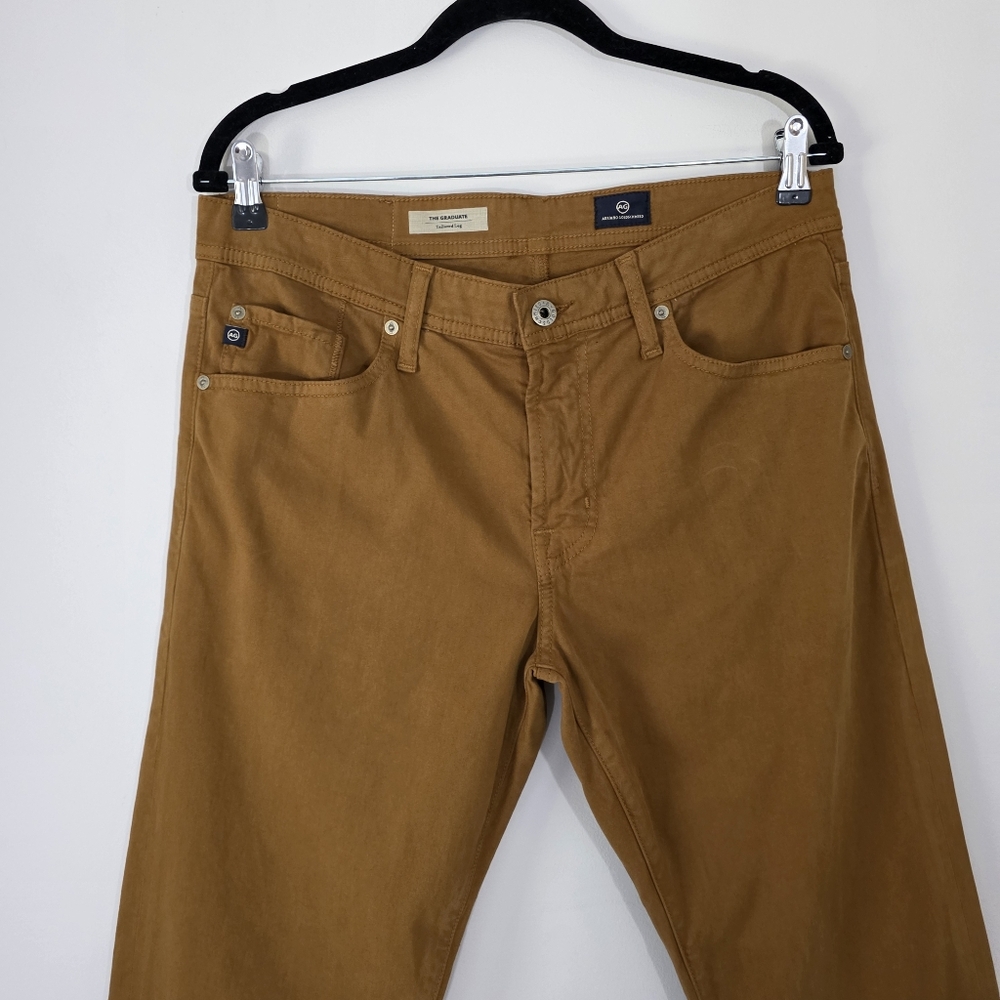 Adriano Goldschmied The Graduate Tailored Leg Pant in Golden Brown Sz 32X34 NEW - Picture 3 of 11